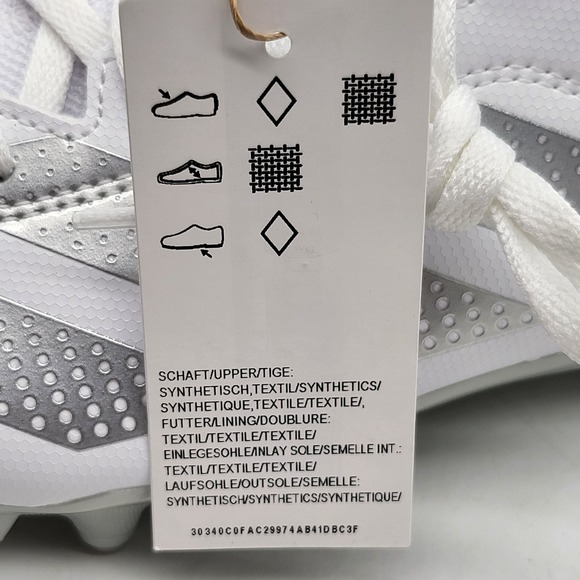 Adidas Adizero Impact 2.2 Football Cleats Men's 9 White Silver - Picture 11 of 11